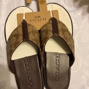 Coach 9 Brown Men's Flip Flops